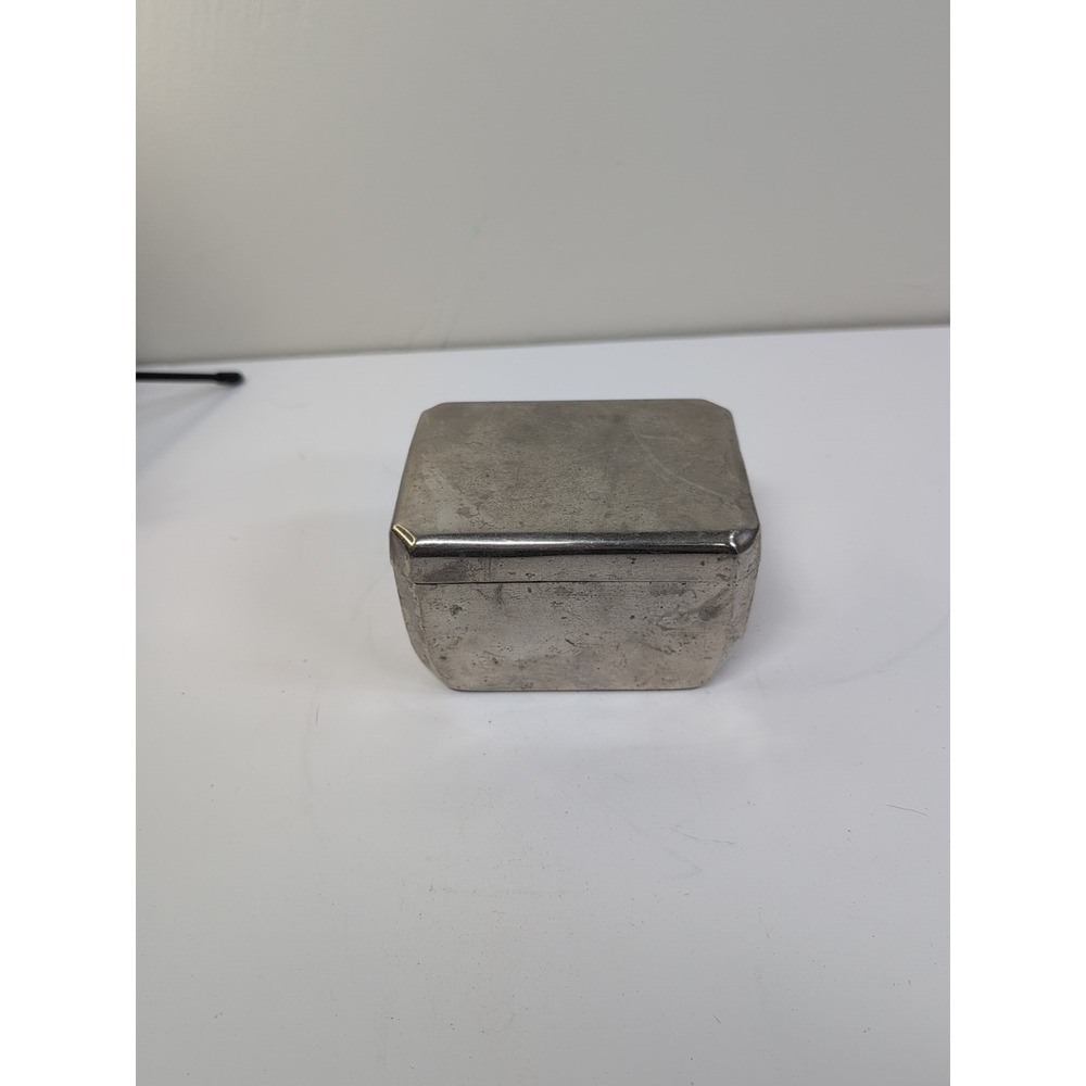 Vintage Trinket Box‎ with Lid Silver Tone Metal